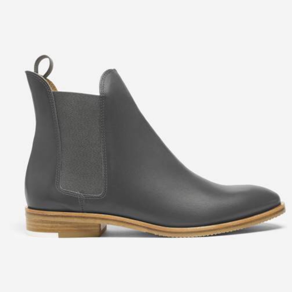 Grey Everlane Chelsea boot.